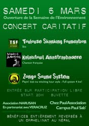 Flyer Concert caritatif pour l'ouverture de la Semaine de l'Environement